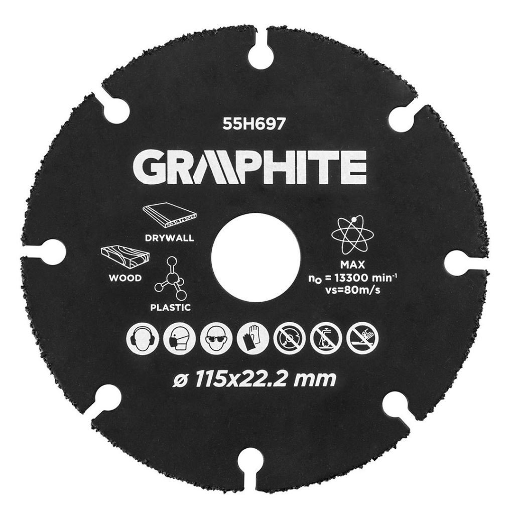 Graphite 55H697 vágókorong fához, műanyaghoz, 115x22.2mm