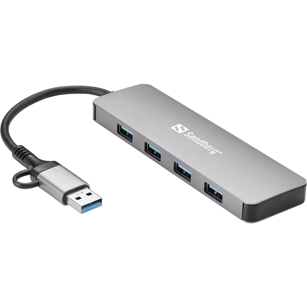 SANDBERG USB-C/A to 4xUSB 3.0 Hub és elosztó SANDBERG USB-C/A to 4xUSB 3.0 Hub és elosztó