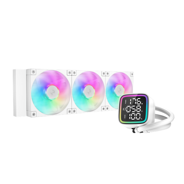 DeepCool CPU Water Cooler LD360 WH max 21dB max. 122,39 m3/h 3x12cm LED kijelző fehér DeepCool CPU Water Cooler LD360 WH max 21dB max. 122,39 m3/h 3x12cm LED kijelző fehér