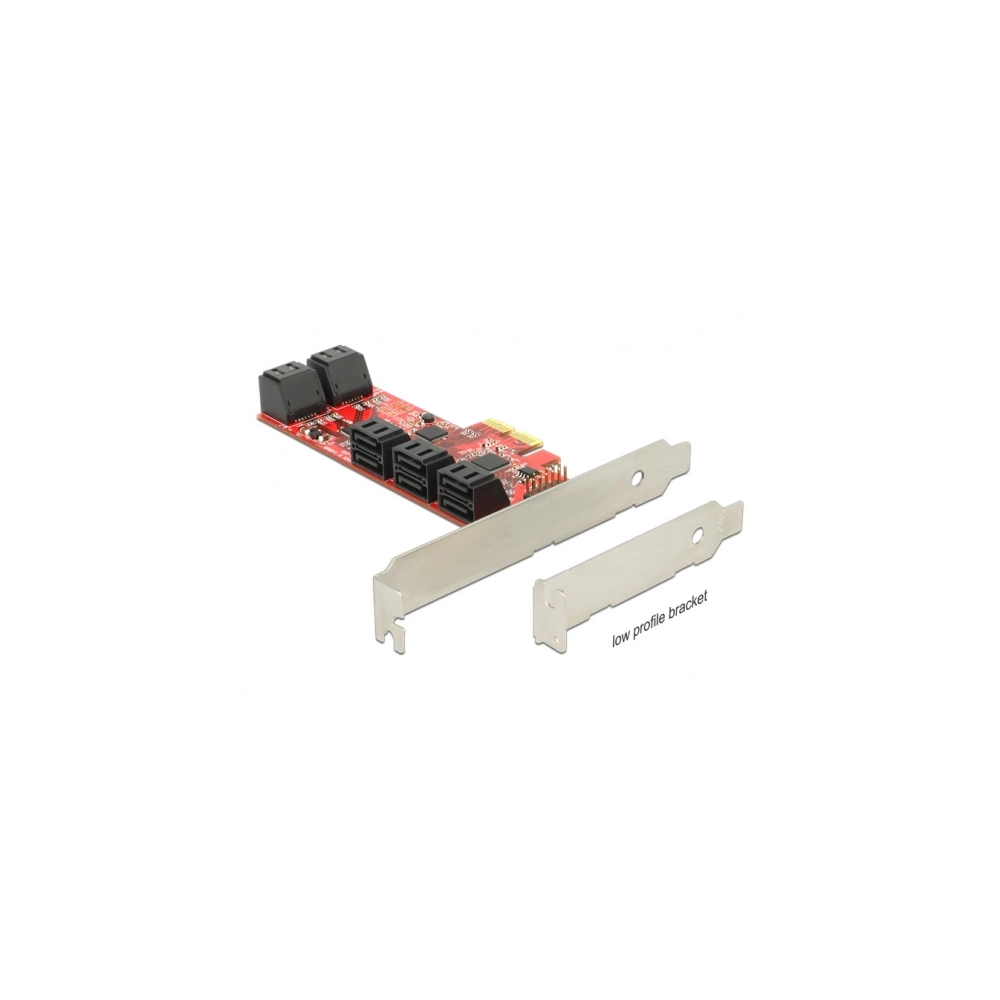 Delock PCI-E x1 - 10 portos SATA3 Low profile IO vezérlő