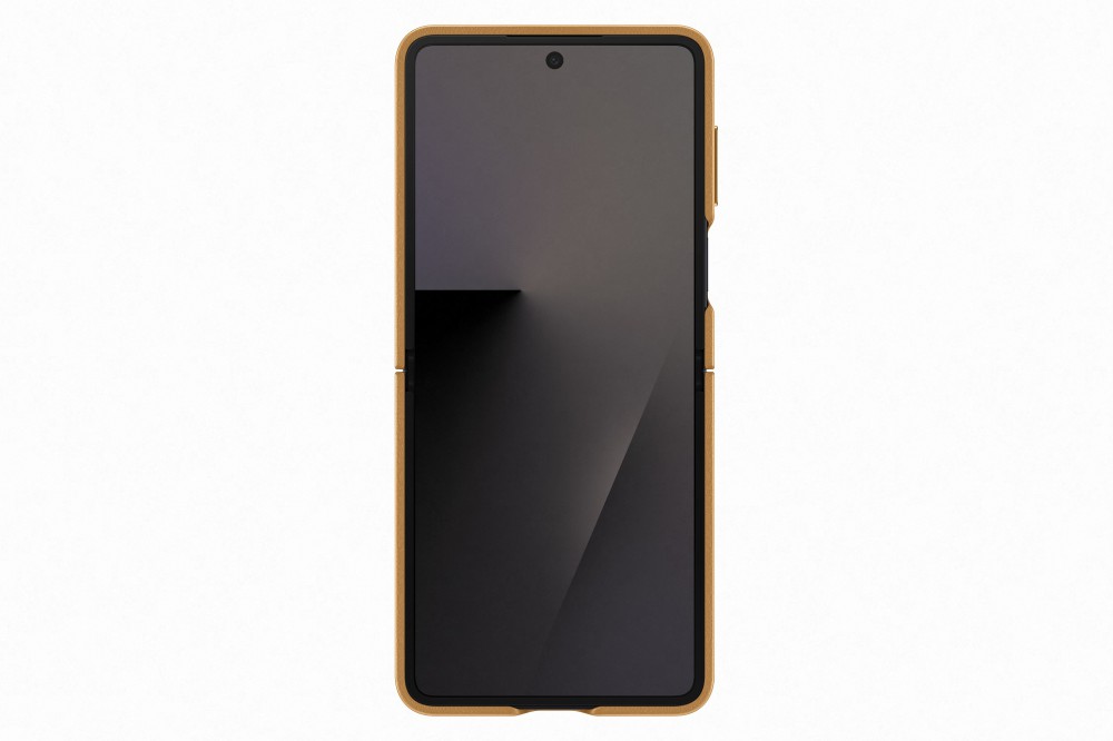 Samsung Flip 7 bőr hátlap, barna