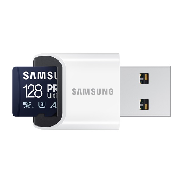 Samsung 128GB microSDXC Pro Ultimate Class10 U3 A2 V30 + Reader Memóriakártya Samsung 128GB microSDXC Pro Ultimate Class10 U3 A2 V30 + Reader Memóriakártya