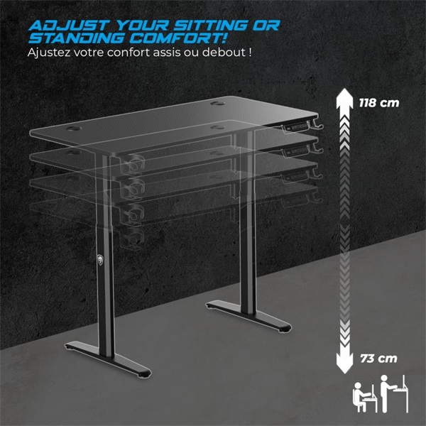 Spirit Of Gamer Headquarter 700 Gaming Desk Fekete