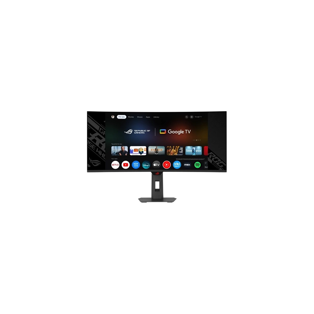 ASUS 34" XG34WCDMTG ROG Strix GoogleTV/Monitor - 3440x1440, UWQHD, OLED, QD-OLED, 240Hz, 0,03ms, Ívelt, Hangszóró, FreeSync, G-Sync,  Gamer,  Fekete