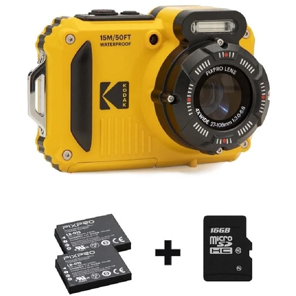 Kodak Pixpro WPZ2 vízálló/porálló/ütésálló digitális sárga fényképezőgép Kodak Pixpro WPZ2 vízálló/porálló/ütésálló digitális sárga fényképezőgép