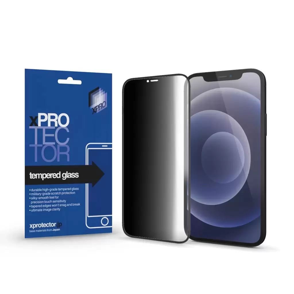 Xpro Apple iPhone 14 Pro Tempered Glass 0.33 Full 3D Black FG PRIVACY kijelzővédő (127066)