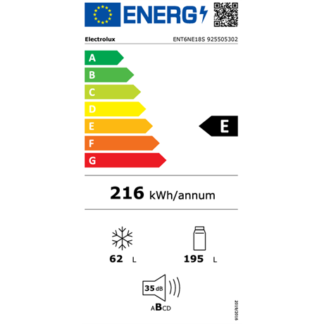 Electrolux ENT6NE18S Beépíthető alulfagyasztós hűtőszekrény