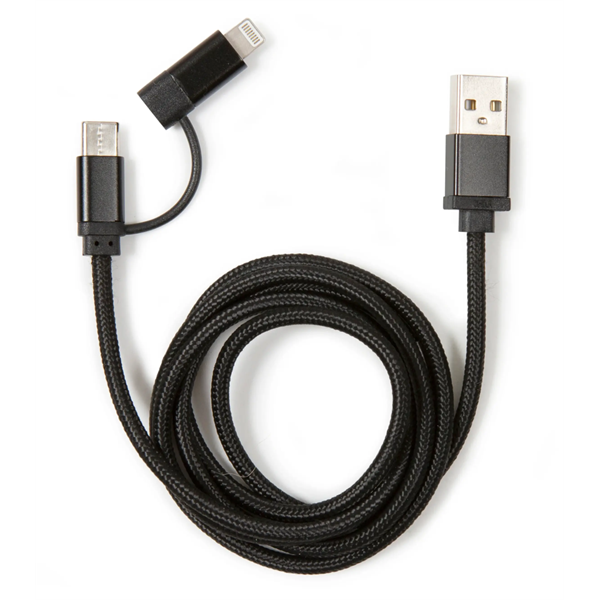 Kikkerland US237-BK fonott USB-C Lightning fekete kábel Kikkerland US237-BK fonott USB-C Lightning fekete kábel