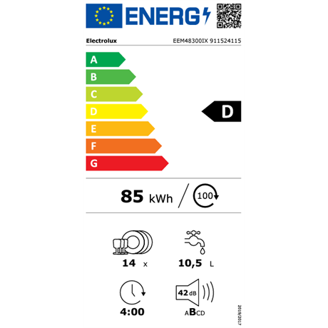 Electrolux EEM48300IX   14 terítékes beépíthető mosogatógép