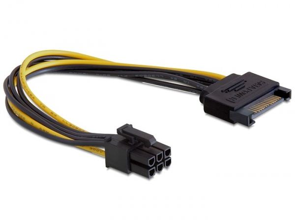Delock DL82924 tápkábel SATA 15 pin -> 6 pin PCI Express Delock DL82924 tápkábel SATA 15 pin -> 6 pin PCI Express