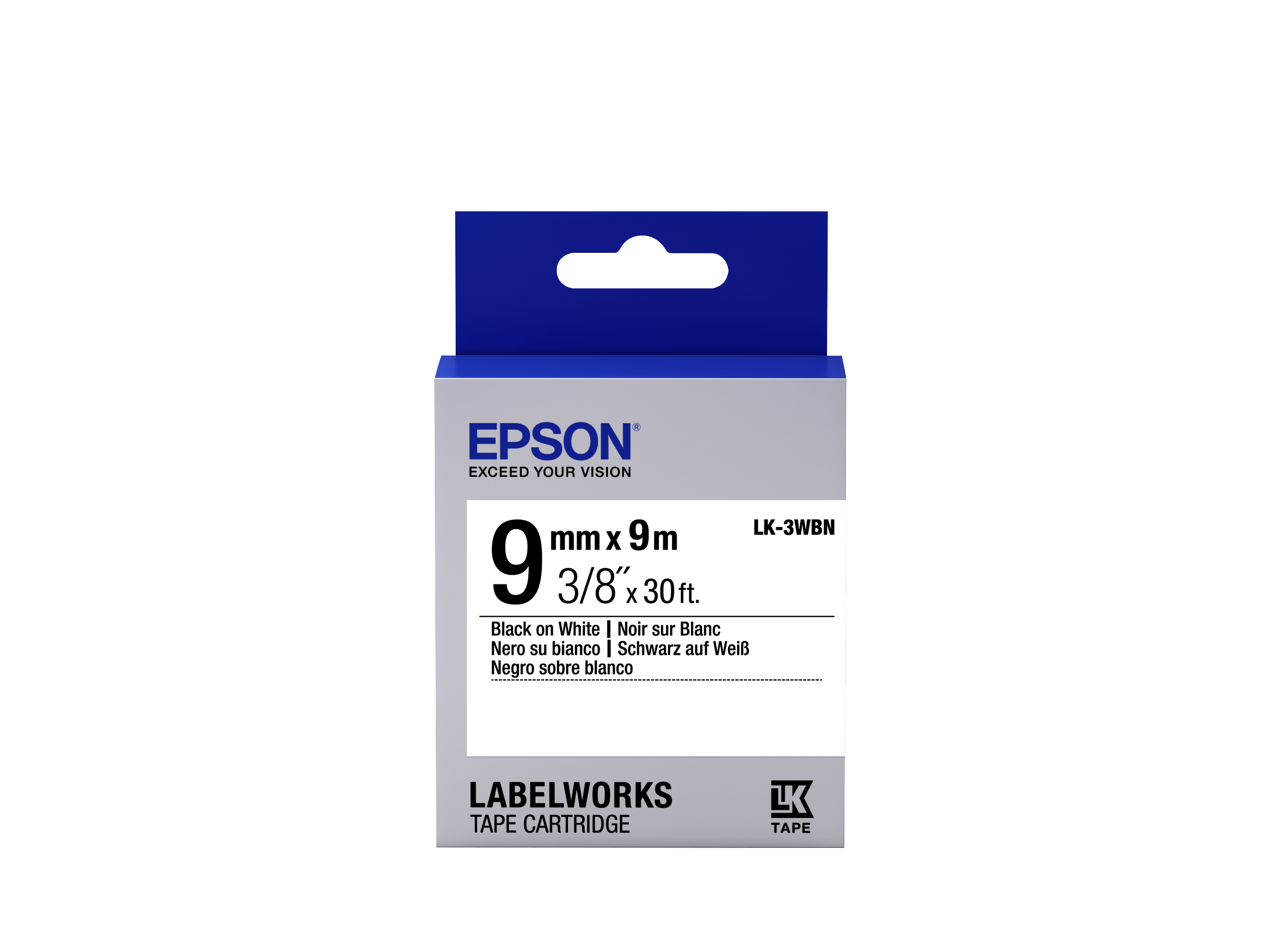 Epson LK-3WBN címkeszalag 9mm (9m) Fekete-fehér Epson LK-3WBN címkeszalag 9mm (9m) Fekete-fehér
