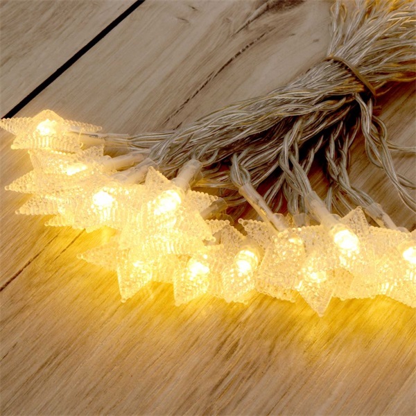 IRIS Csillag alakú fix fényű/6m/meleg fehér/10db LED-es USB-s fénydekoráció  (152-06)