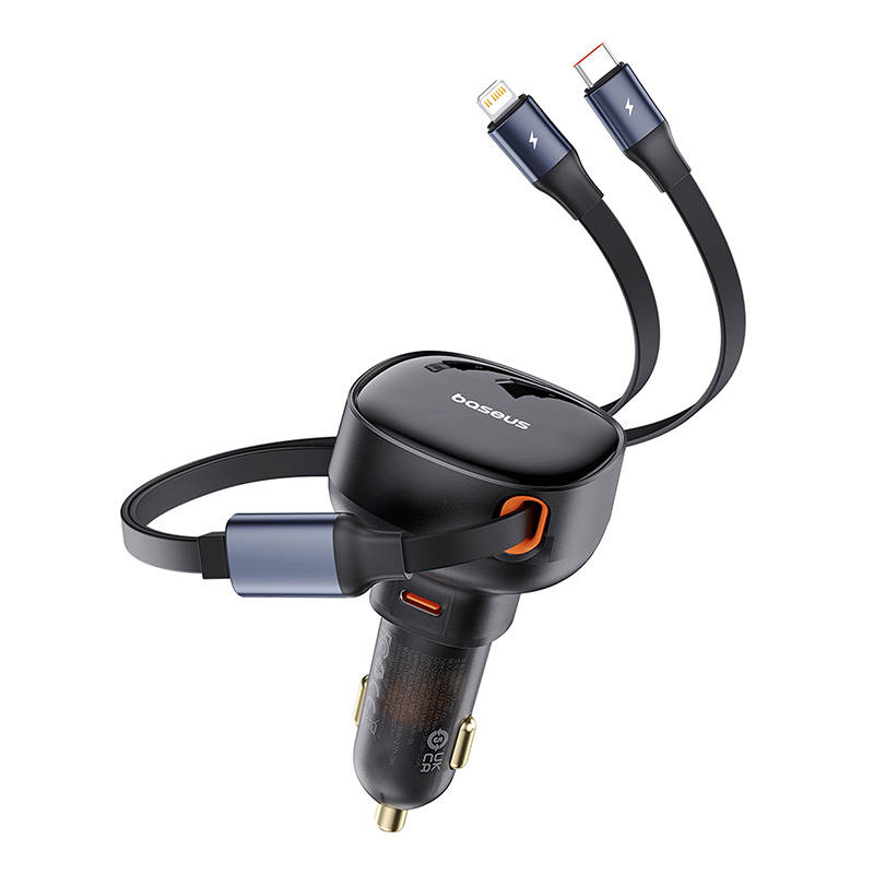 Car Charger Baseus Enjoyment USB-C with USB-C cable and Lightning 60W (black) Car Charger Baseus Enjoyment USB-C with USB-C cable and Lightning 60W (black)