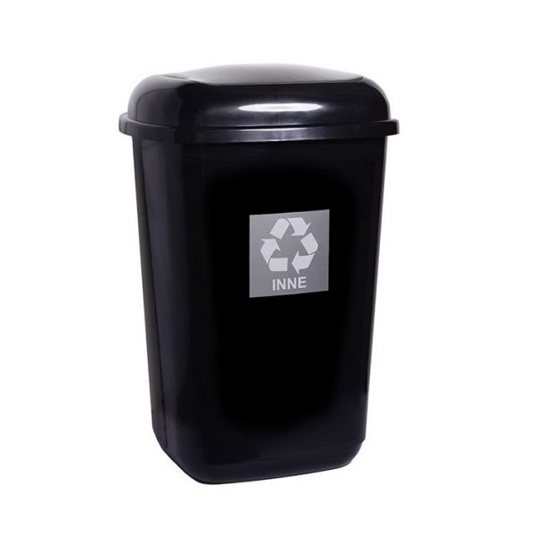 MOCCA Quatro 45L fekete/ezüst Quatro rugós billenő fedeles szemetes MOCCA Quatro 45L fekete/ezüst Quatro rugós billenő fedeles szemetes