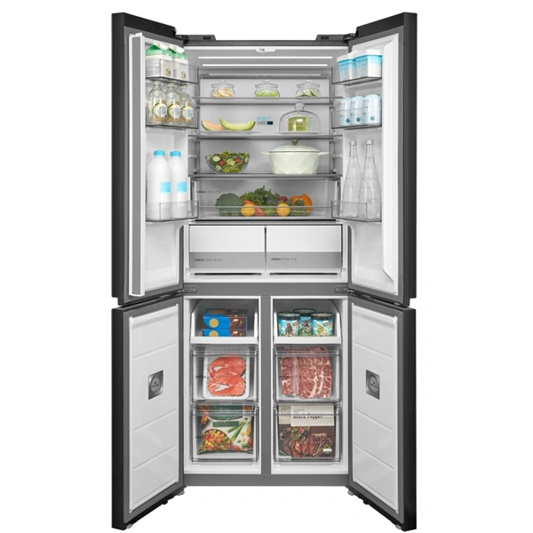 Midea MDRM587BIE70 Hűtő:276L Fagyasztó:150L No frost négyajtós hűtőszekrény Inox
