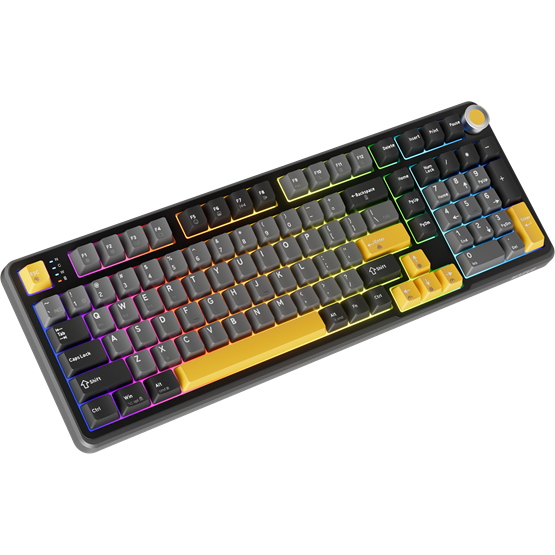 BILL MARVO TITAN 98 vezeték nélküli gaming billentyűzet - Fekete - US /Banana Crystal Linear/