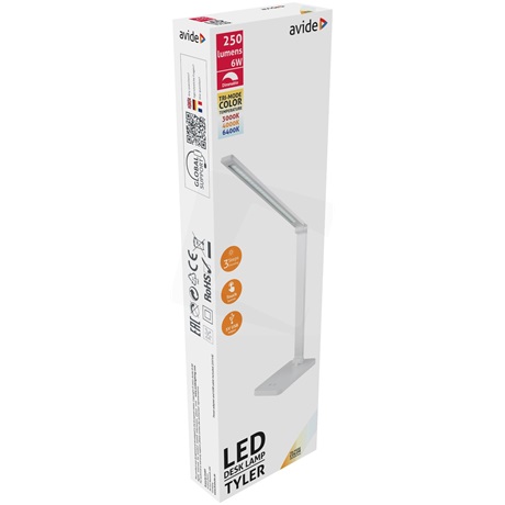 Avide ABLDL-6W-TYL-W LED 6W Asztali Lámpa Fehér Avide ABLDL-6W-TYL-W LED 6W Asztali Lámpa Fehér