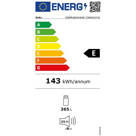 Beko B3RMLNE444HW Egyajtós hűtőszekrény