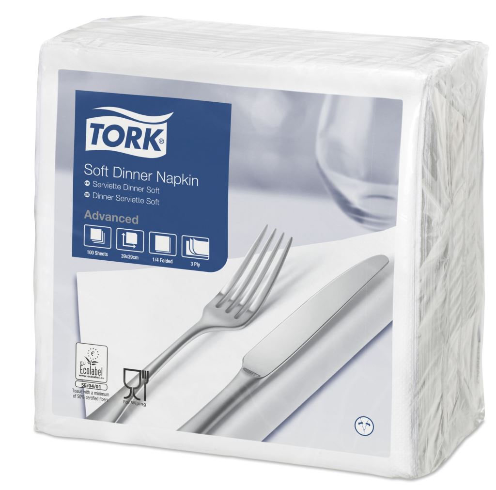Tork Advanced szalvéta 1/4 hajtogatott 40x40cm fehér  (478746) Tork Advanced szalvéta 1/4 hajtogatott 40x40cm fehér  (478746)
