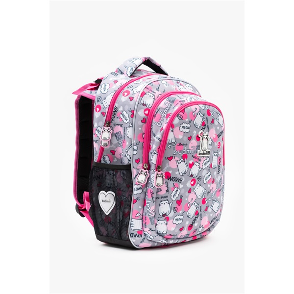 Budmil 10220013 szürke-rózsaszín mintás ergonómiai táska