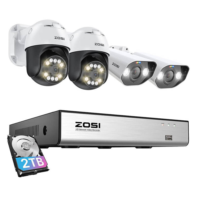 IP Camera ZOSI 2 pcs C296 WiFi 5MP & 2 pcs C182 WiFi 8MP + NVR 8ch + 2TB HDD IP Camera ZOSI 2 pcs C296 WiFi 5MP & 2 pcs C182 WiFi 8MP + NVR 8ch + 2TB HDD