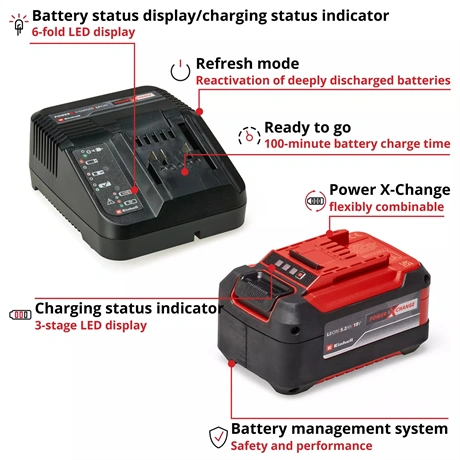 Einhell PXC 5,2 Ah 18V Power X-Change Starter-Kit akku+töltő