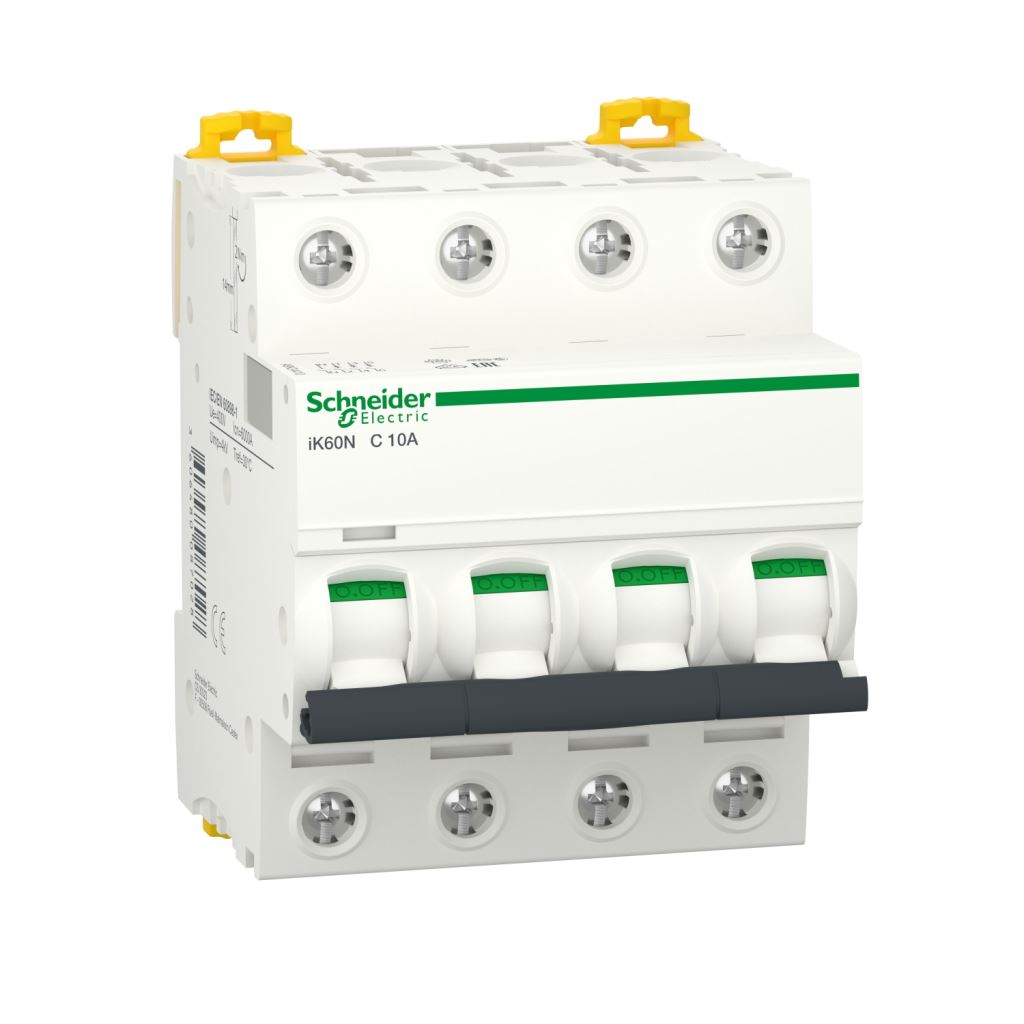 Schneider kismegszakító iK60N 4P 6kA C 10A (A9K24410) Schneider kismegszakító iK60N 4P 6kA C 10A (A9K24410)
