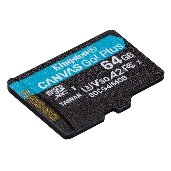 KINGSTON MicroSDXC 64GB Canvas Go Plus Gen4 200R A2 U3 V30 Adapter nélkül Memóriakártya KINGSTON MicroSDXC 64GB Canvas Go Plus Gen4 200R A2 U3 V30 Adapter nélkül Memóriakártya