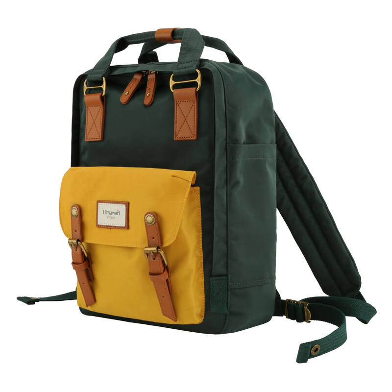 Himawari 188L 14'' laptop hátizsák Zöld-sárga 