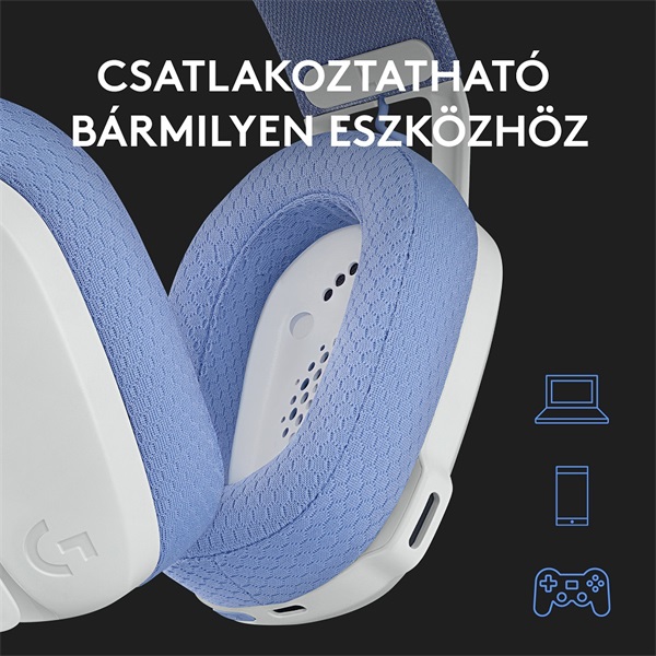 Logitech G435 LIGHTSPEED vezeték nélküli Gaming headset fehér (981-001074)