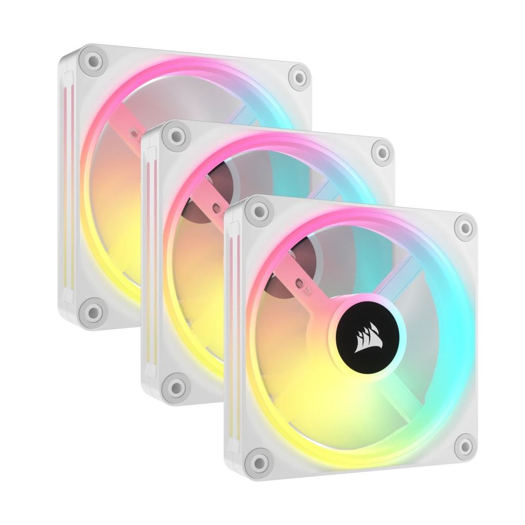 Corsair CO-9051006-WW iCUE LINK QX120 RGB 120mm hűtő ventilátor induló szett iCUE LINK System Hubbal fehér