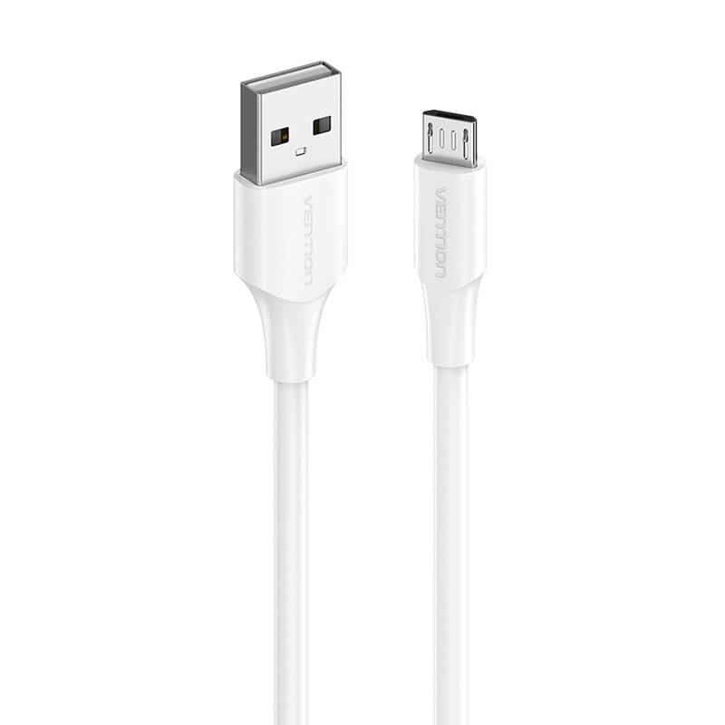 USB 2.0 Male to Micro-B Male 2A 1m Vention CTIWF (white)