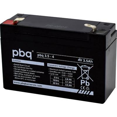 PBQ PB-4-3,5 1694710 Ólomakku 4 V 3.5 Ah Ólom-vlies (AGM) (Sz x Ma x Mé) 91 x 64 x 35 mm 4,8 mm-es laposérintkezős dugó Karbantartásmentes, ... PBQ PB-4-3,5 1694710 Ólomakku 4 V 3.5 Ah Ólom-vlies (AGM) (Sz x Ma x Mé) 91 x 64 x 35 mm 4,8 mm-es laposérintkezős dugó Karbantartásmentes, ...