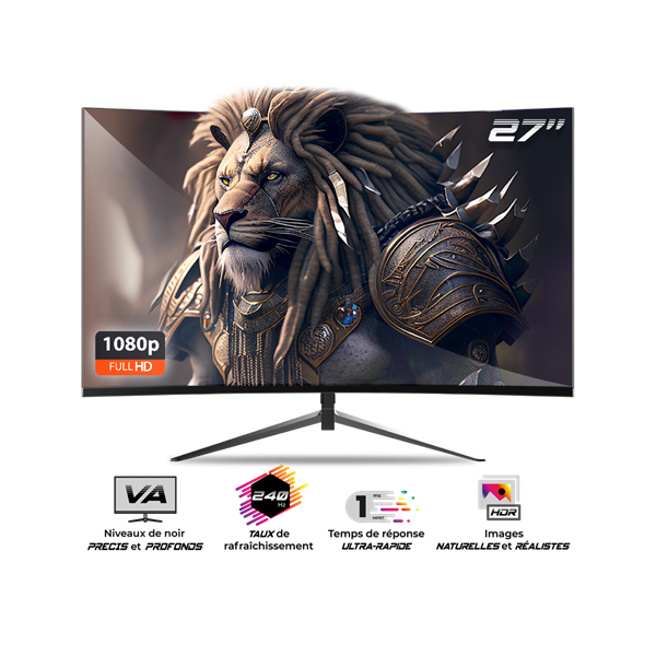 Spirit of Gamer Monitor 27" - EPIC 27" (VA, 16:9, 1920x1080, 1ms, 240 Hz, 300 cd/m2, 3000:1, HDMI/DP/3,5 mm Jack)