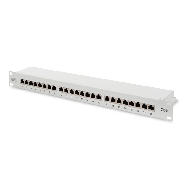DIGITUS CAT5e 24port 19" 1U szürke árnyékolt Patch Panel DIGITUS CAT5e 24port 19" 1U szürke árnyékolt Patch Panel