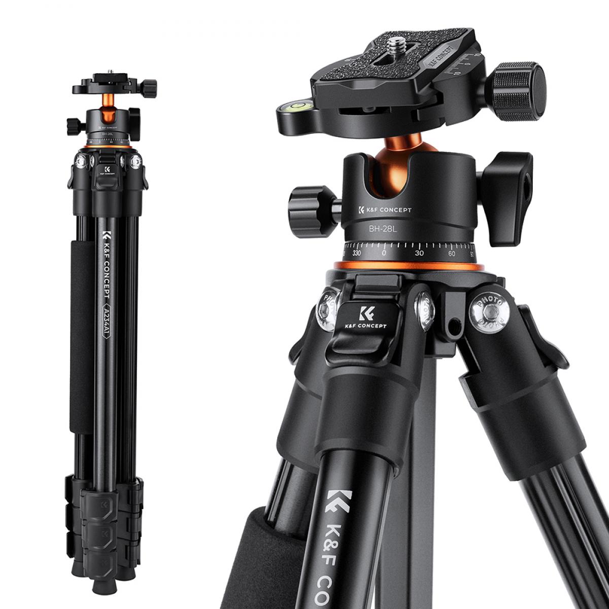 K&F Concept A234A1+BH-28L állvány, 160cm magasság, 10kg teherbírás