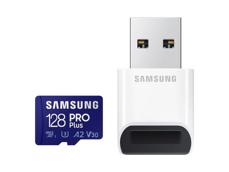 128GB microSDXC Samsung PRO+ (2021) U3 A2 V30 + kártyaolvasó (MB-MD128KB/WW)
