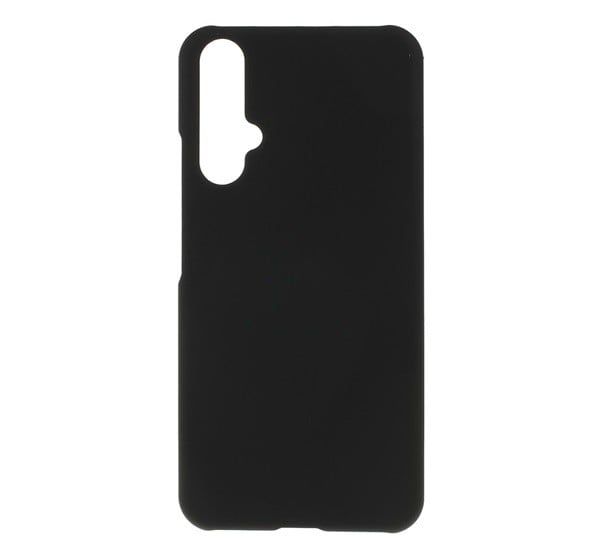 Műanyag telefonvédő (gumírozott) FEKETE [Huawei Nova 5T]