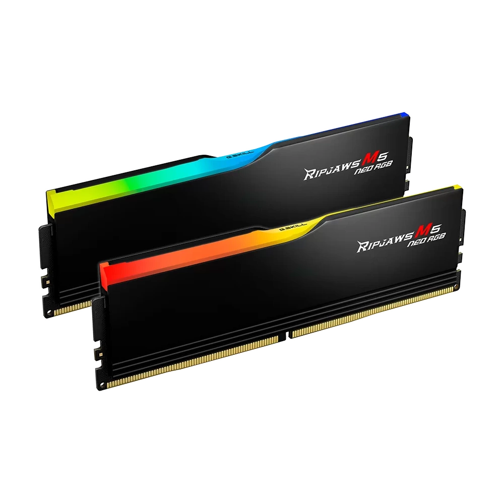 G.SKILL Ripjaws M5 Neo DDR5-6400Mhz CL32-40-40-102 1.40V 32GB Kit2 (2x16GB)AMD EXPO Memória Fekete G.SKILL Ripjaws M5 Neo DDR5-6400Mhz CL32-40-40-102 1.40V 32GB Kit2 (2x16GB)AMD EXPO Memória Fekete