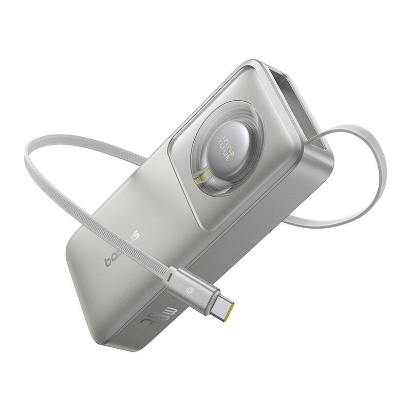 Baseus Free2Pull powerbank kábellel 10000mAh 30W Szürke 