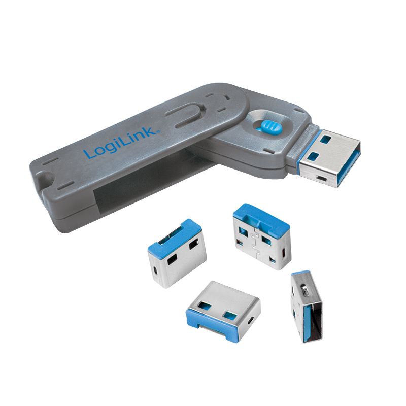 LogiLink USB port blokkoló kék (AU0043)