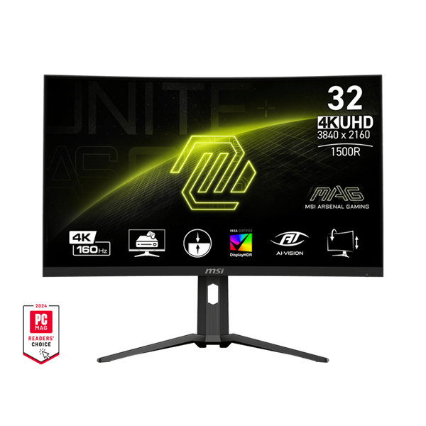 MSI GAMING MAG 321CUPDF 31,5" Ívelt UHD/FHD Dual mode 3840x2160 320/160Hz Monitor 