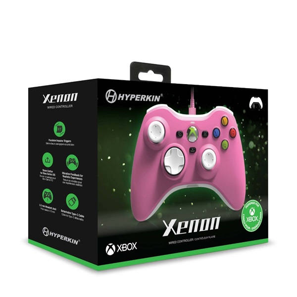 Hyperkin Xenon Xbox Series|One/Windows 11|10 pink Xbox liszenszelt vezetékes kontroller Hyperkin Xenon Xbox Series|One/Windows 11|10 pink Xbox liszenszelt vezetékes kontroller