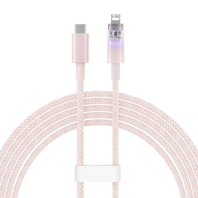 Fast Charging cable Baseus USB-A to Lightning Explorer Series 2m 20W (pink)