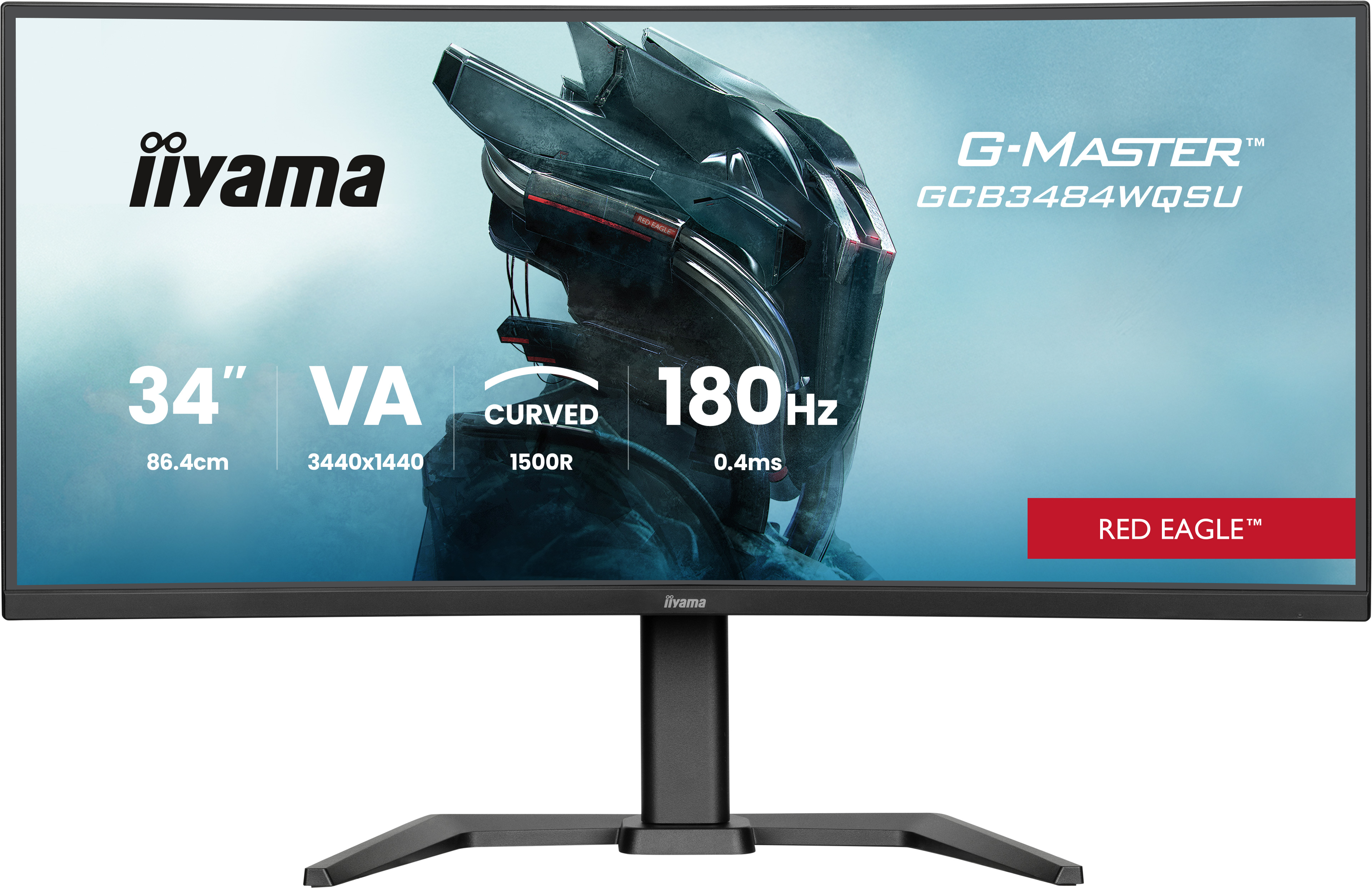 iiyama 34" G-Master GCB3484WQSU-B1 LED Curved Monitor - 3440x1440, 34", WQHD, LED, VA, 180Hz, 0,4ms, Ívelt, Hangszóró, Fekete
