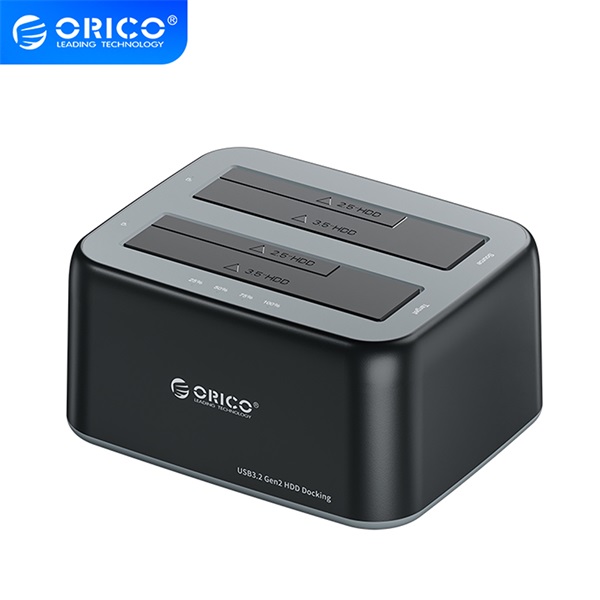 Orico  6829C3-C-EU-BK  2x 2,5"/3,5" HDD/SSD USB-A HDD/SSD Dokkoló  Fekete 