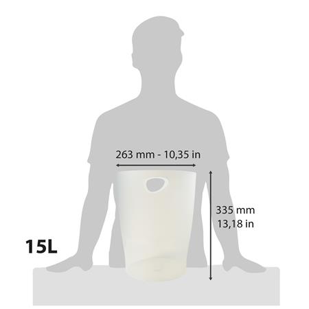 EXACOMPTA Office 15 l Papírkosár Matt fehér