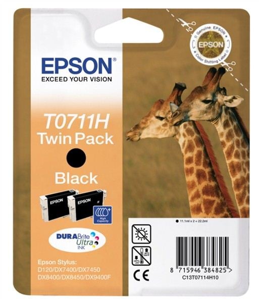 Epson T0711H Twin Pack fekete tintapatron Eredeti Epson T0711H Twin Pack fekete tintapatron Eredeti