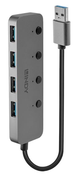 Lindy 43309 USB 3.2 Gen1 kapcsolható 4 portos HUB 