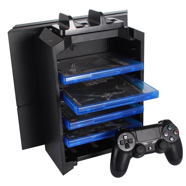 FroggieX Charge & Disc Tower PS4 dual töltőállomás + lemez tartó állvány